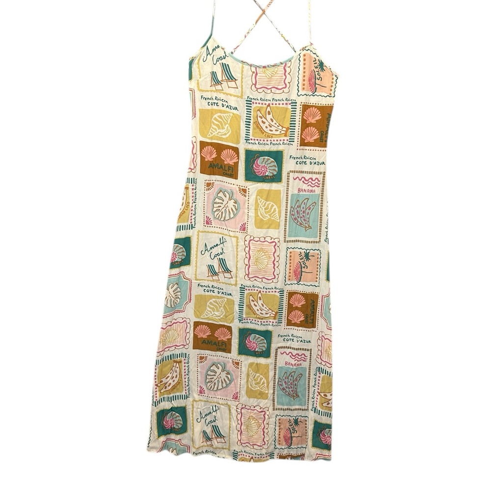 L*Space Summer Somewhere Print Slipdress - Postcards Sz: M - Picture 4 of 13